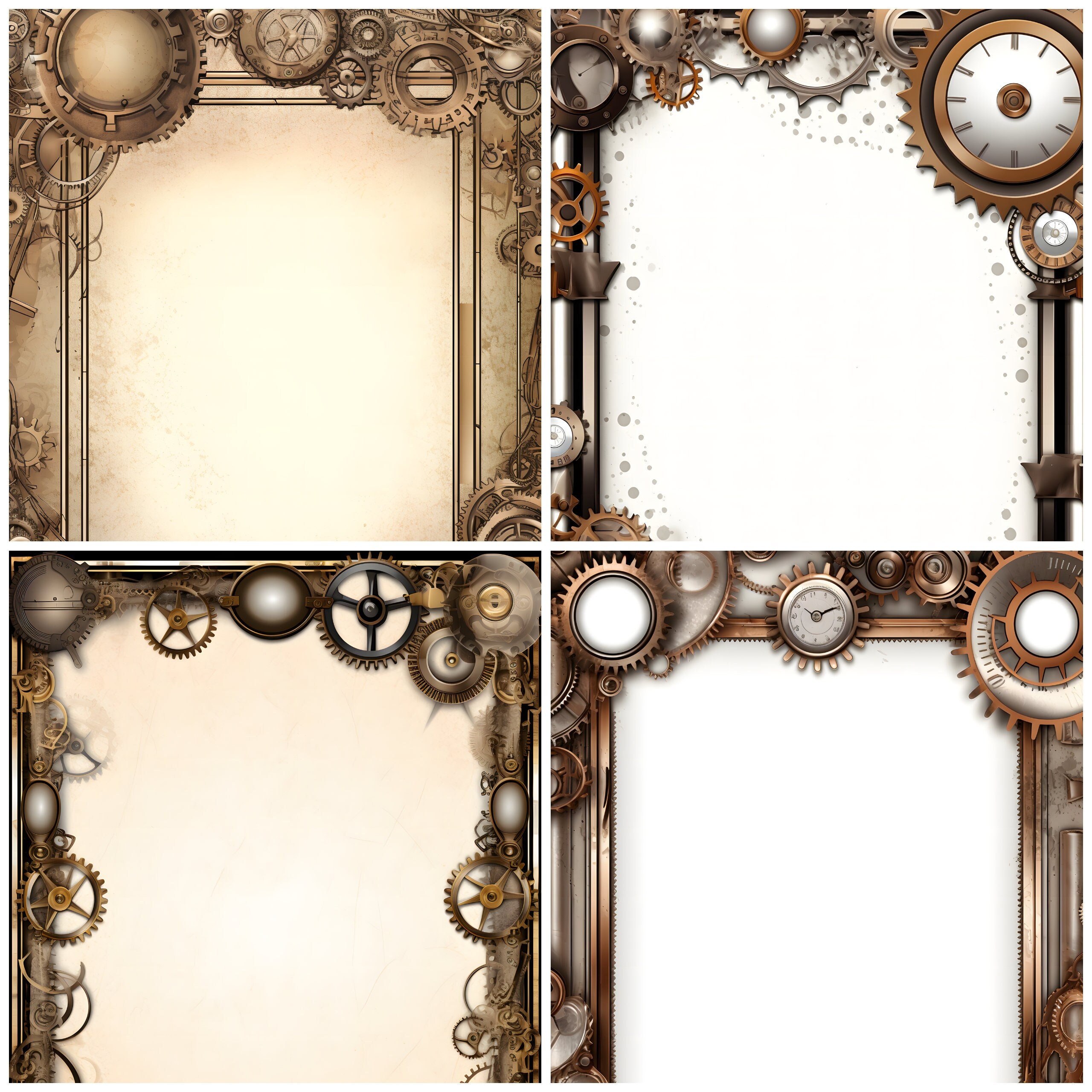 Steampunk Border Paper Collection 2 for Invitations