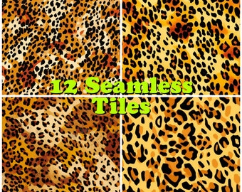 Luipaard huid textuur tegel herhaal patroon naadloze afdrukbare download