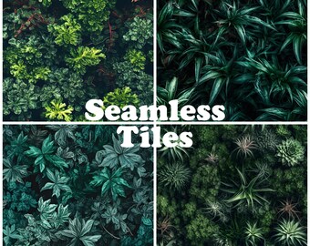 Plant Seamless Tiles - Pack 1 (botanical, leaves, greenery, plant patterns)