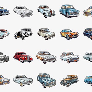 Classic Vintage Car Clipart Pack 2, Classic Car Art, Printable ...