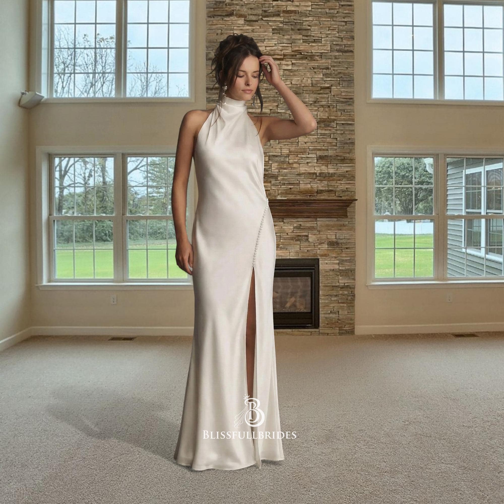 Satin A-Line Wedding Dress