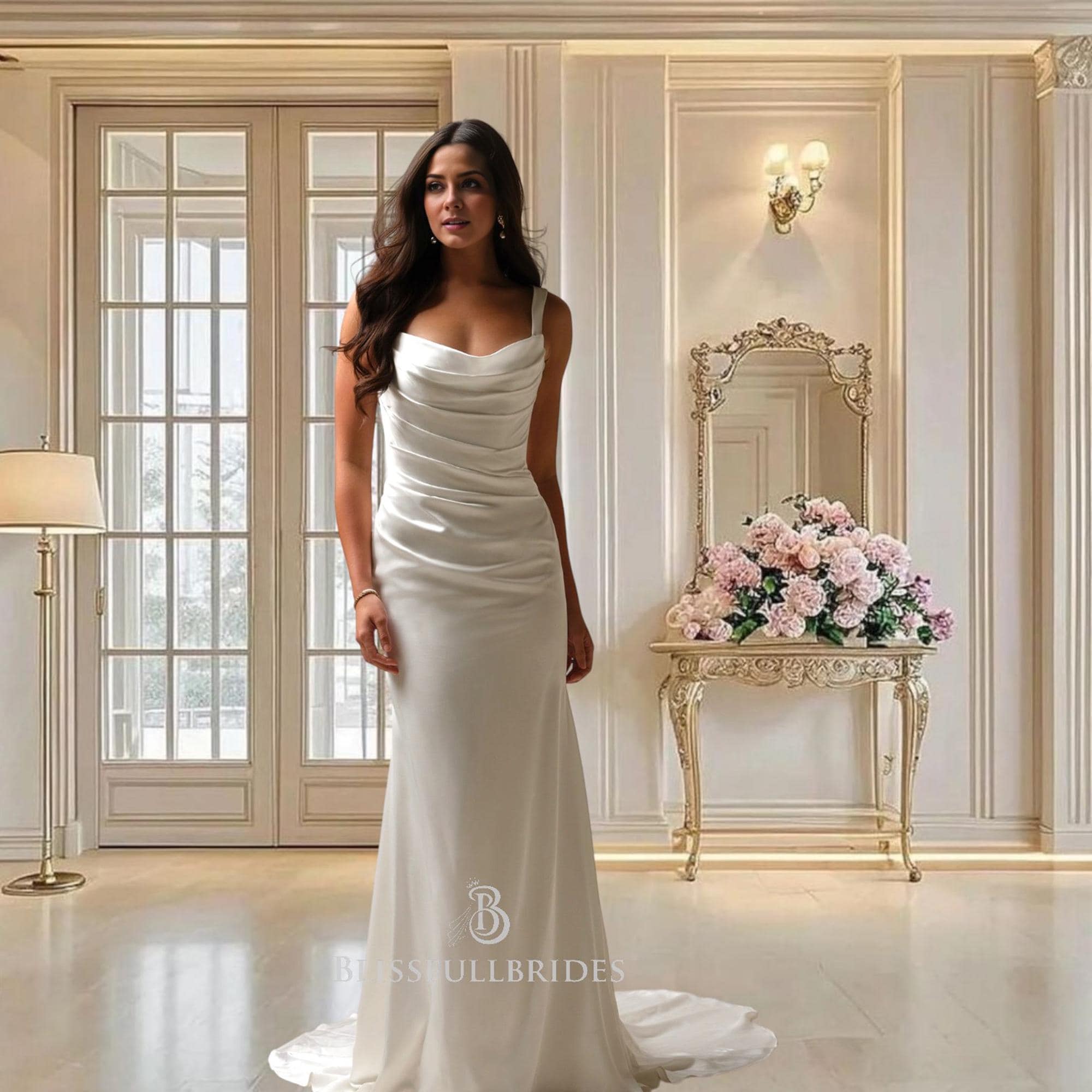 green emerald velvet dress Calla Blanche LA9261 Pearl – Nearly Newlywed main image 1
