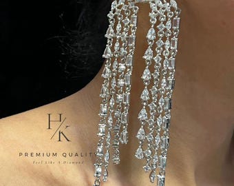 Chandelier Cubic Zirconia Dangler Earrings: Statement Jewelry