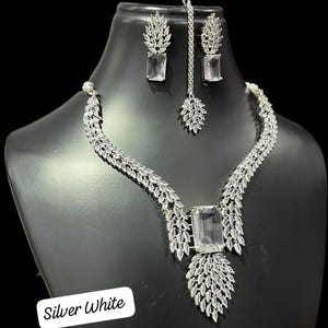 Pink American Diamond Necklace Set: Indian Bridal Jewelry
