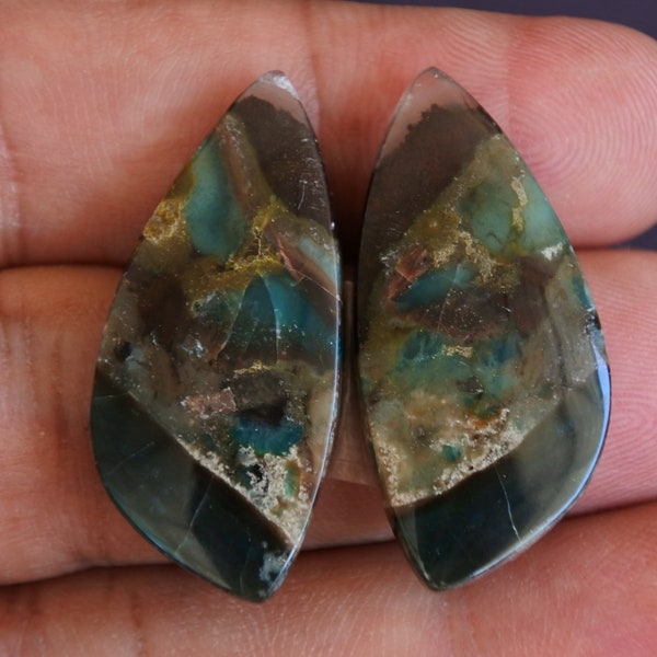 Multicolor Blue Opal Wood Pair