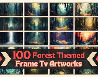 Forest Themed Frame TV Art Bundle, Woodland Samsung Frame TV Artwork, Trees TheFrame Images, Tropical Television Frame Picture Decoration