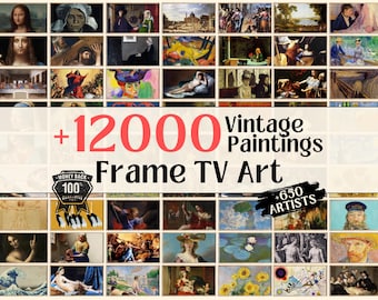 12000+ Famous Vintage Paintings Set For Frame TV | +650 Renowned Artists | TheFrame TV Set | Digital Art For TV | Samsung Tv Bundle