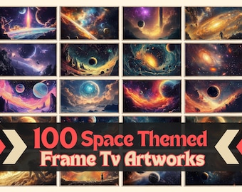 Space Frame TV Art Set, Galaxies Samsung Frame TV Artwork Bundle, TheFrame Images, Sci-fi Television Frame Decor, Astronauts Frame TV Art