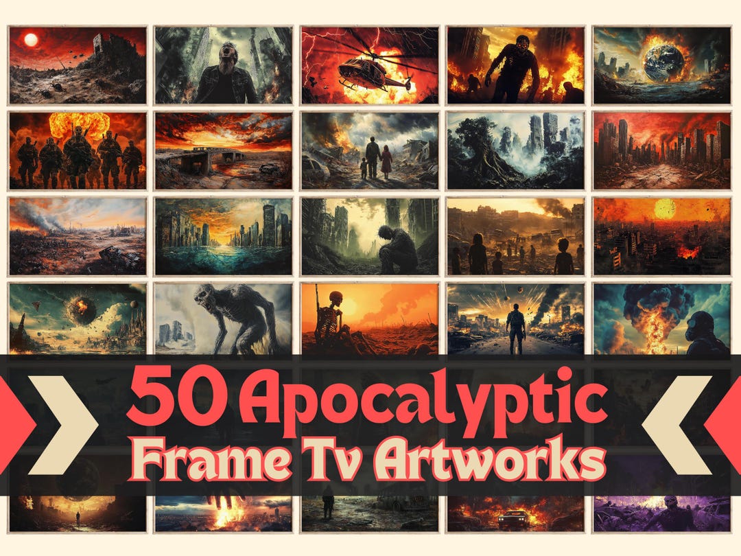 50 Apocalyptic Frame TV Art Bundle, Apocalypse Samsung Theframe TV ...