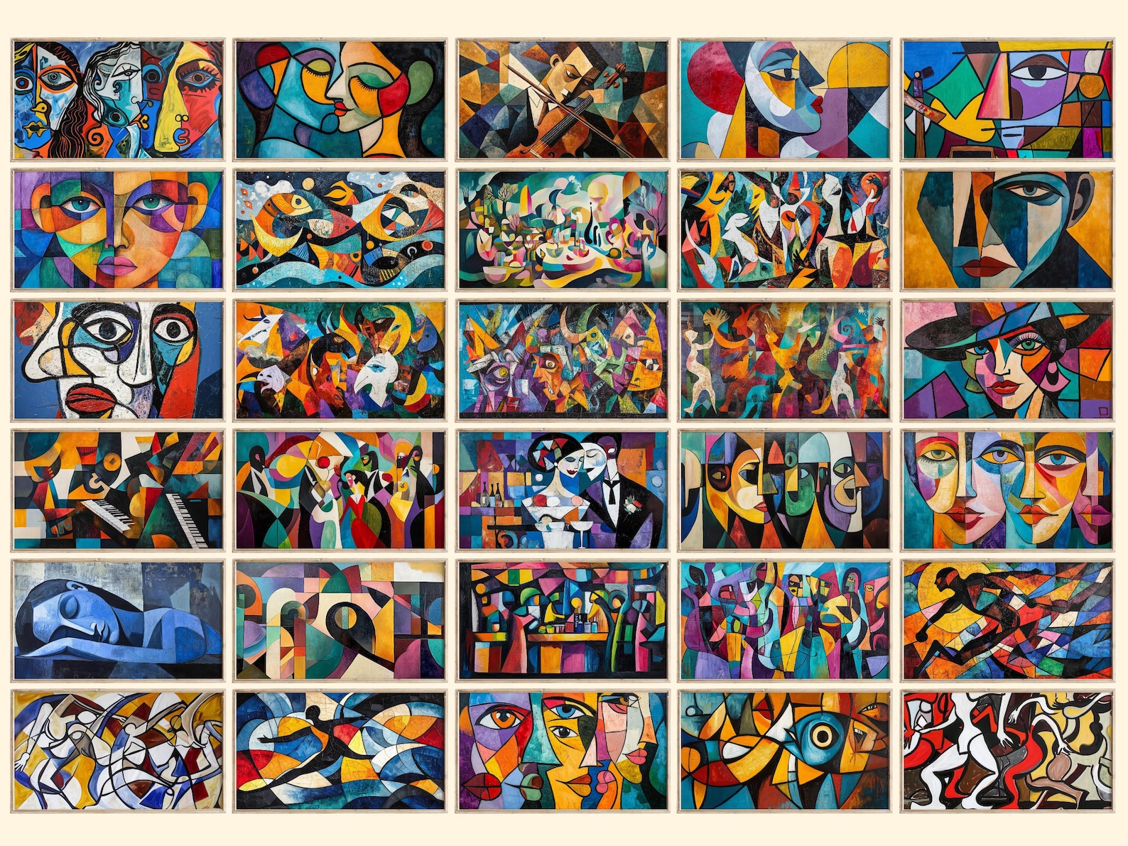Picasso Inspired Frame TV Art, Samsung Frame TV 250 Bundle, Theframe ...