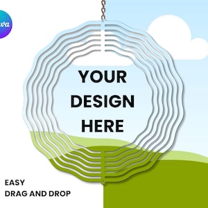 Wind Spinner Canva Mockup, Drag & Drop Template, Editable, Easy to use