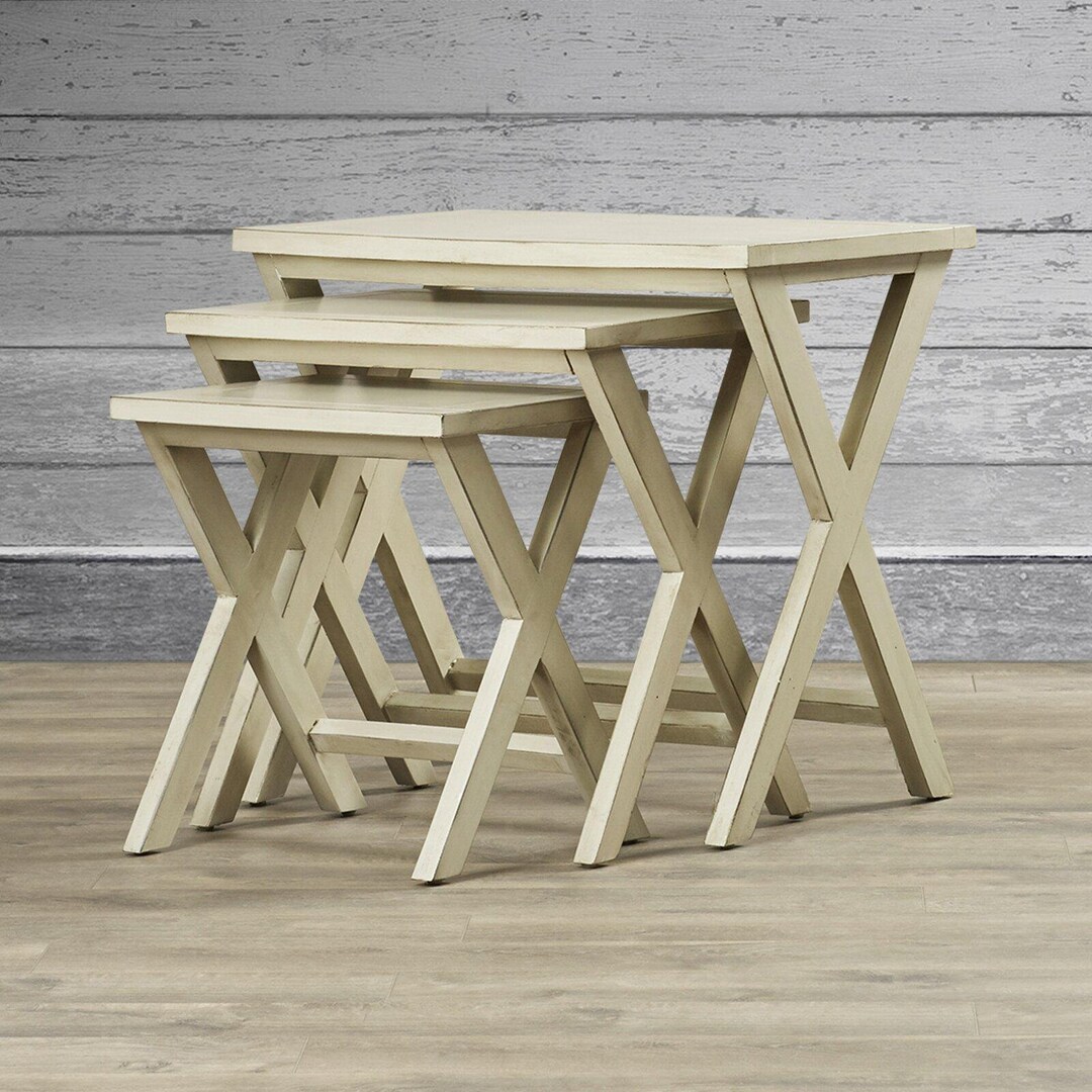 23.8'' Tall Solid Wood Nesting Tables Wooden Nesting Etsy