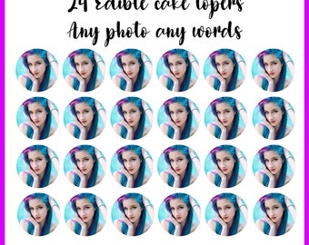 YOUR OWN Edible Photo cupcake toppers ANY personalised image  Wafer Paper