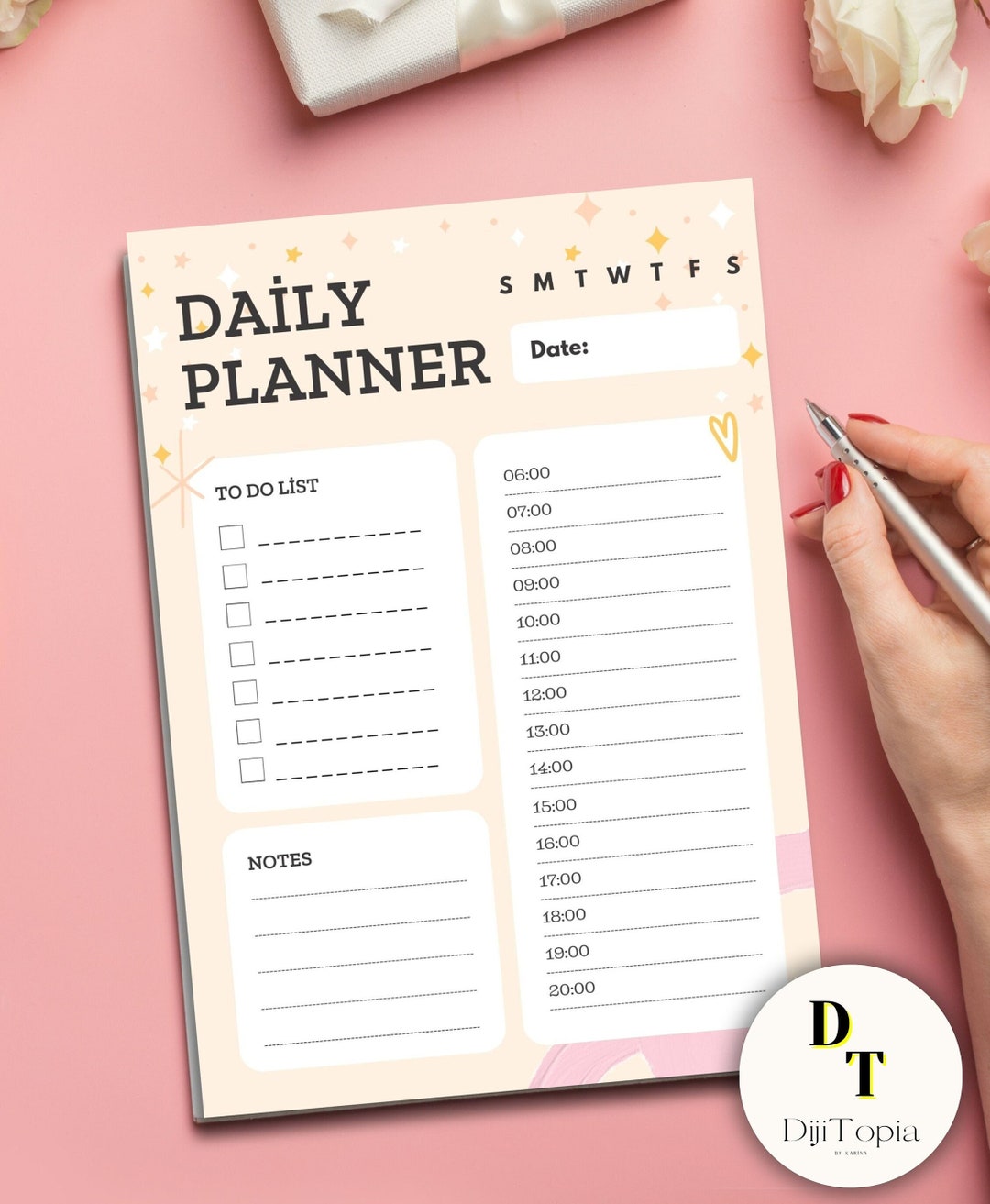 Daily Planner, Digital Planner, Printable Planner - Etsy UK