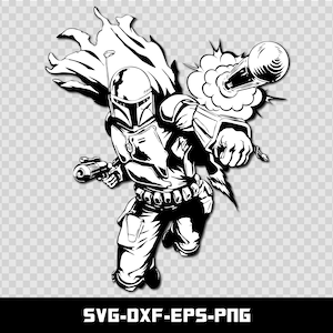 A Mandalorian Legend Boba Fett, SVG, DXF, PNG, Eps, Cut file for Cricut, Silhouette, Digital Download, Instant Download