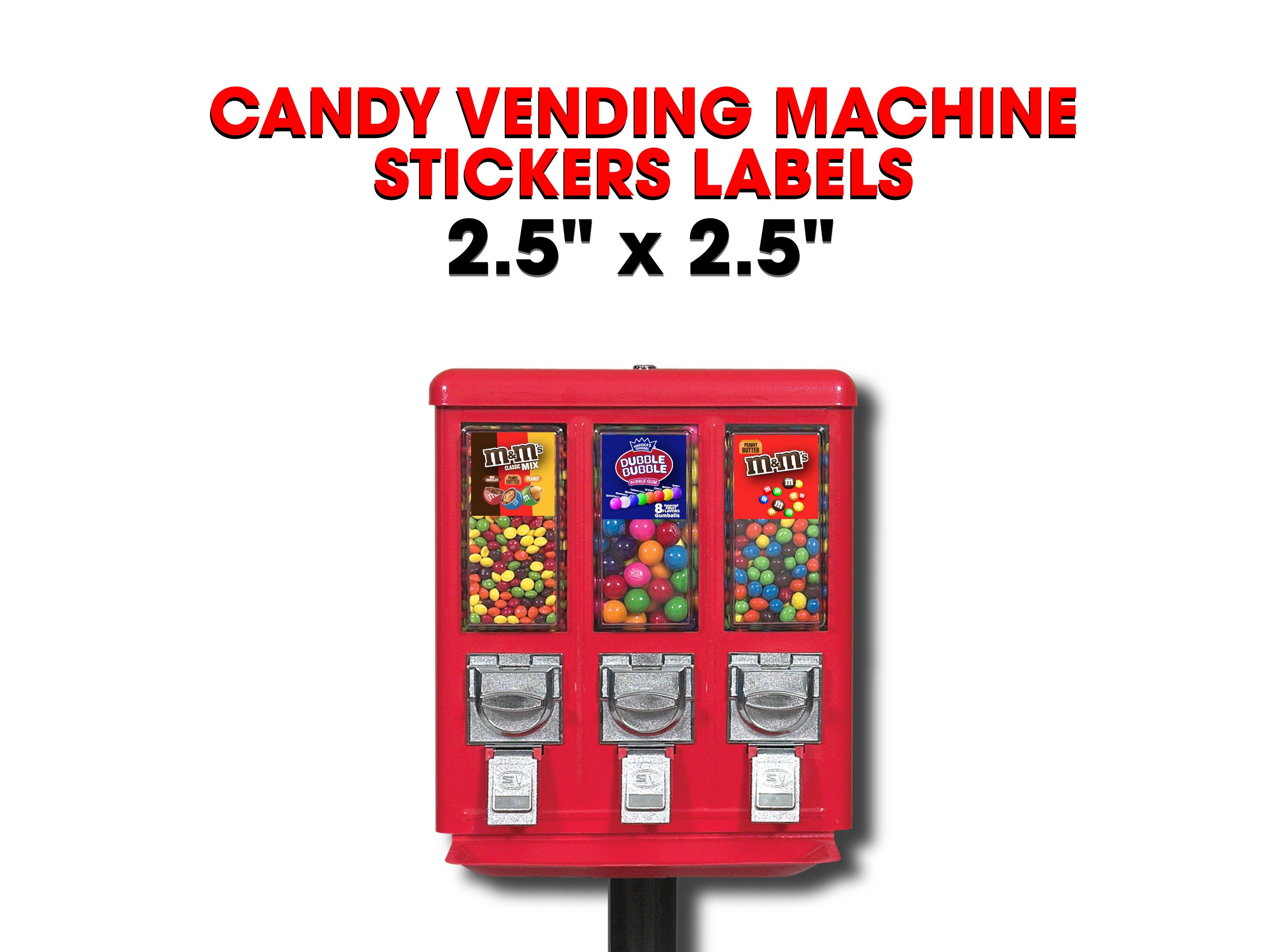 Vending Machine Label Sticker Candy Vending Machine Sticker Labels: 2.5
