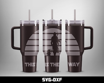 Mandalorian Tumbler Laser Engraved Design, 40 oz (Digital Download)