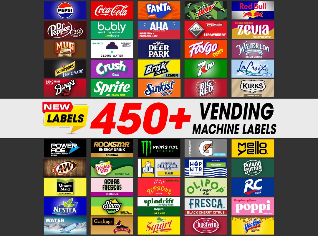 Vending Machine Label, More Than 450 High Quality Labels With 300 DPI
