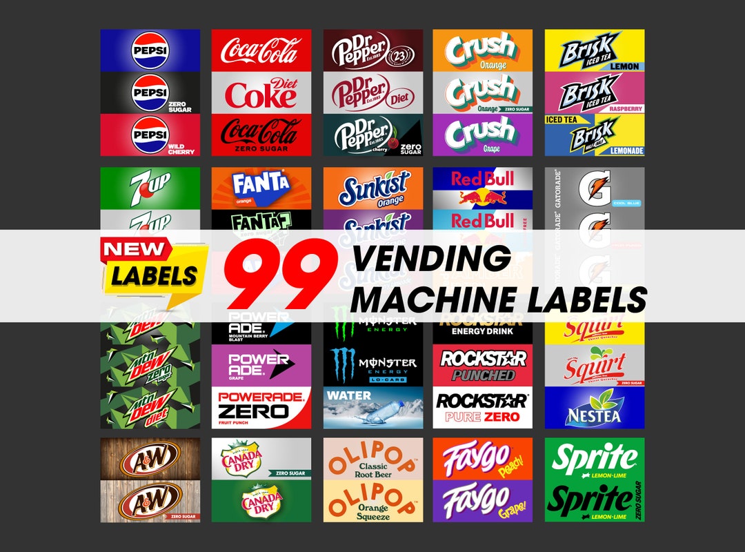 Vending Machine Label 99 Pcs, High Quality Labels With 300 DPI