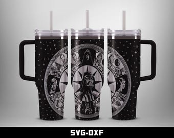 Aztec Calendar Star Wars Tumbler Laser Engraved Arrangement Full Wrap Design (Digital Download)