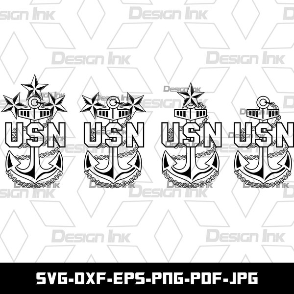 U.S. Navy Anchors SVG, PNG, Dxf, Eps, Pdf, Jpg, Cut file for Cricut, Silhouette, Cnc and Laser, Digital Download, Instant Download