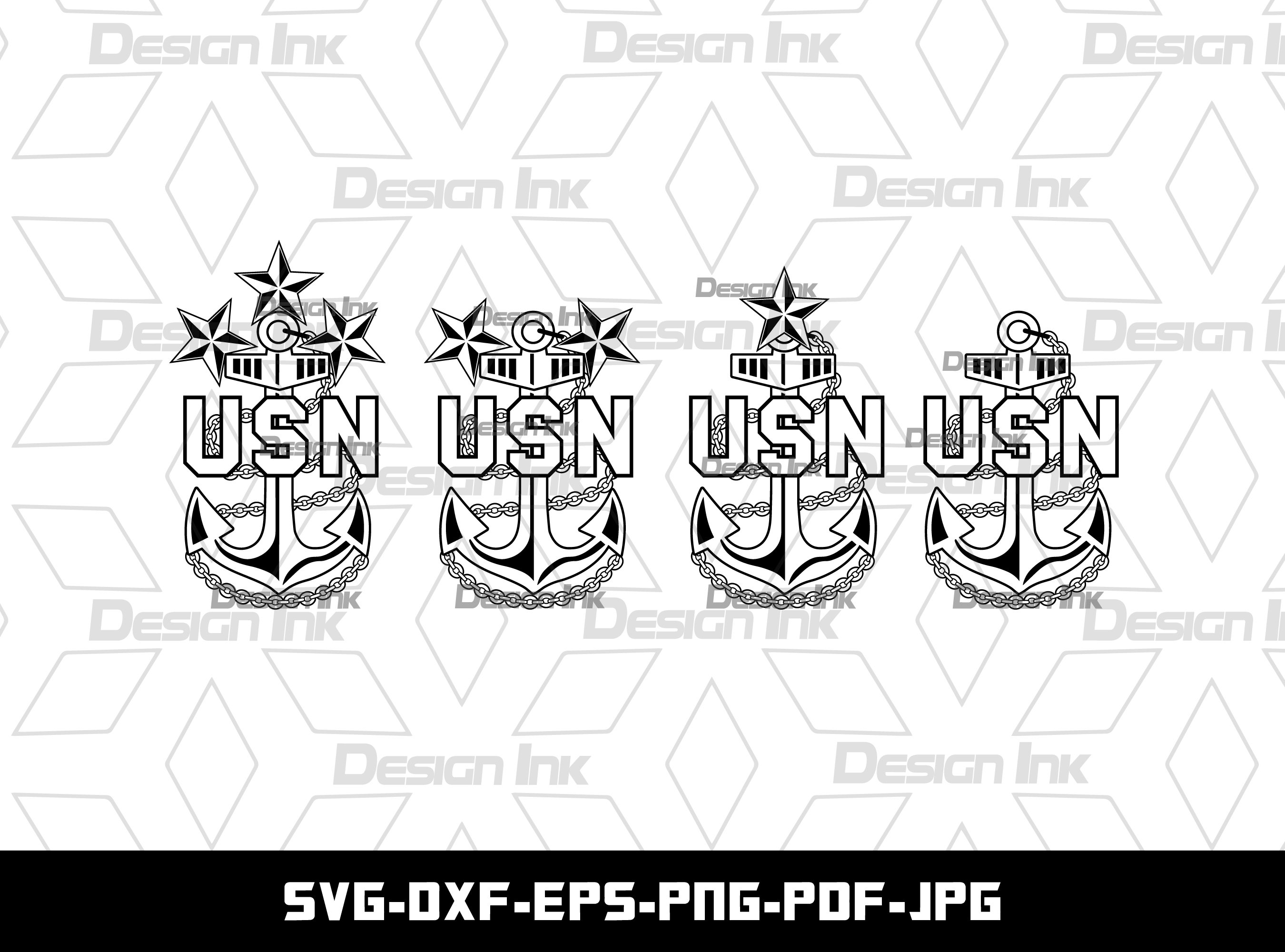 U.S. Navy Anchors SVG, PNG, Dxf, Eps, Pdf, Jpg, Cut file for Cricut, Silhouette, Cnc and Laser, Digital Download, Instant Download