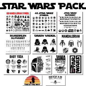 Star Wars Pack, SVG, DXF, EPS, Png, Pdf, Jpg, Cut file for Cricut and Silhouette, Digital Download, Instant Download via Link