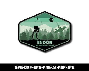 Star Wars Endor Planet, SVG pour Endor Planet Stickers, EPS, PNG, Dxf..., fichier de coupe pour Cricut, téléchargement numérique, téléchargement immédiat