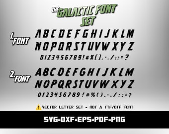 Galactic Font SVG Bundle, Sci Fi Letter Set, Futuristic Vector Alphabet (Digital Download)