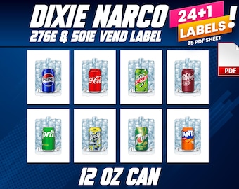Dixie HVV-stil 12 oz etikett pdf-nedladdning, digital nedladdning