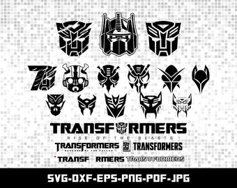 Transformer SVG Faces, DXF, PNG, Eps, Pdf, Cut file for Cricut and Silhouette, Digital Download, Instant Download