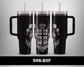 Knights Templar Engraved Tumbler Design, Crusader Coat of Arms (Digital Download)