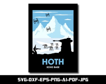 Star Wars Hoth Planet, SVG et PNG pour Hoth Planet Poster, EPS, Png, Dxf..., fichier de coupe pour Cricut, téléchargement numérique, téléchargement immédiat