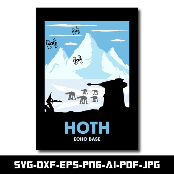 Star Wars Hoth Planet, SVG and PNG for Hoth Planet Poster, EPS, Png, Dxf..., Cut file for Cricut, Digital Download, Instant Download