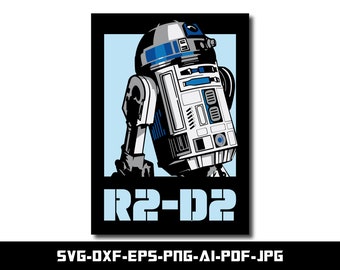 R2-D2 Poster: SVG, PNG, EPS, Dxf Cut File (Digital Download)