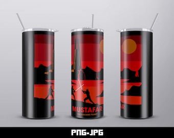 Mustafar Tumbler Wrap Design: 20 oz Skinny Tumbler (Digital Download)