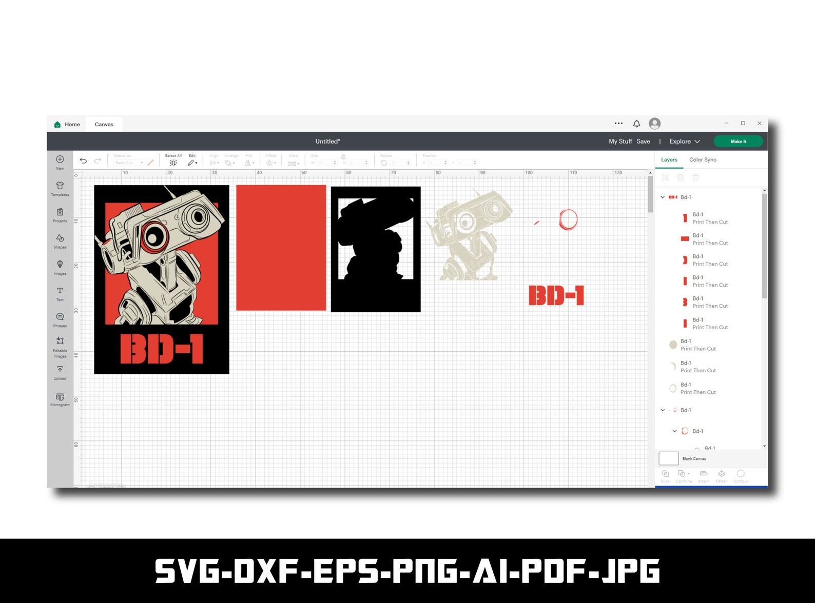 BD-1 Poster, SVG and PNG for Bd-1 Poster, Eps, Dxf ..., Cut File for ...