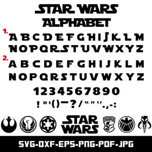 Star Wars Alphabet SVG, DXF, Eps, Cut file for Cricut and Silhouette, Digital Download, Instant Download