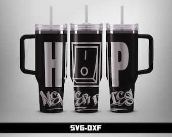 Hip Hop Never Dies, Tumbler Laser Engraved Full Wrap Design (Digital Download)