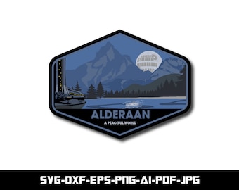 Star Wars Alderaan Planet, SVG for Alderaan Planet Stickers, EPS, PNG, Dxf..., Cut file for Cricut, Digital Download, Instant Download