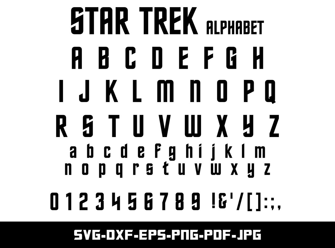 Star Trek Alphabet SVG DXF PNG Eps Pdf Cut File for - Etsy