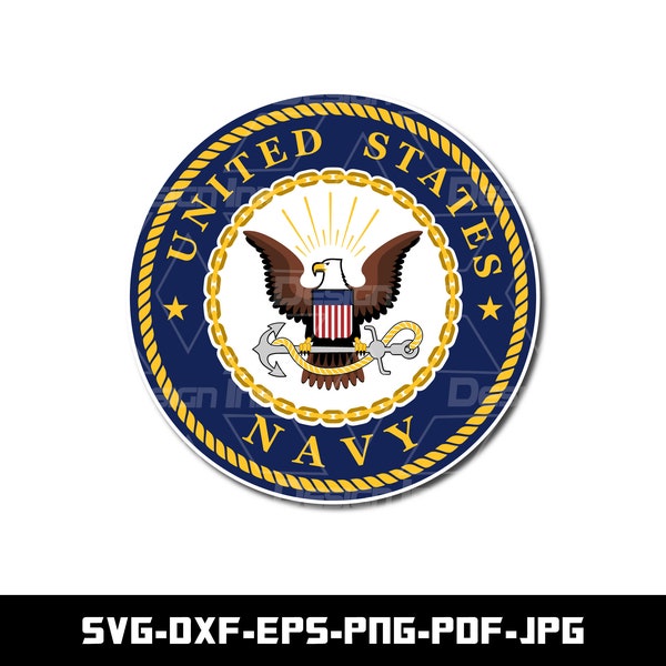 U.S. Navy Colourful SVG, PNG, Dxf, Eps, Pdf, Jpg, Cut file for Cricut, Silhouette, Cnc and Laser, Digital Download, Instant Download