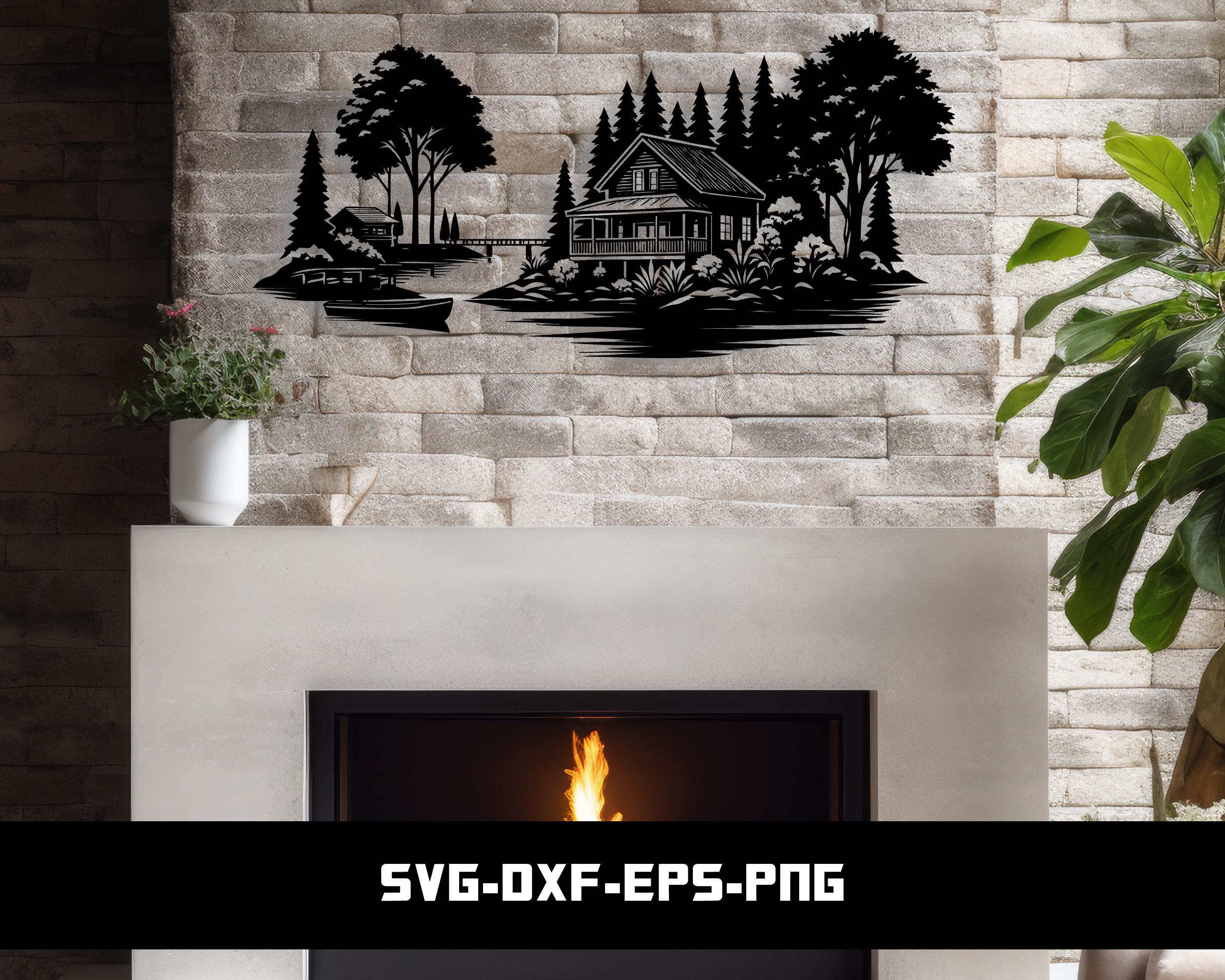 Lake House SVG, Rustic Cabin Wall Art, Laser Cutting Design (digital ...