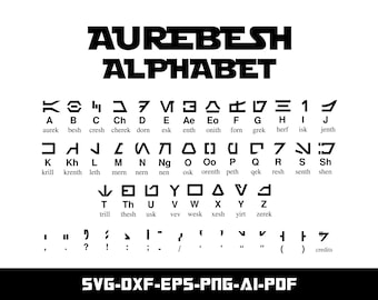 Star Wars Aurebesh Alphabet SVG, DXF, Eps, Cut file for Cricut and Silhouette, Digital Download, Instant Download