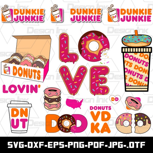 Personalised Donuts SVG, PNG, DXF..., + Font Included, Cut file for Cricut and Silhouette, Digital Download, Instant Download