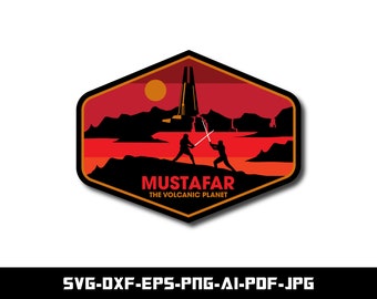 Star Wars Mustafar Planet, SVG for Mustafar Planet Stickers, EPS, PNG, Dxf..., Cut file for Cricut, Digital Download, Instant Download