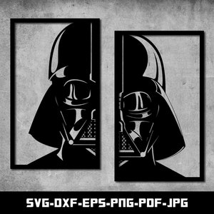 Darth Vader Faces Two Half, Star Wars SVG, DXF, Eps, Cut file for Cricut and Silhouette, Digital Download, Instant Download