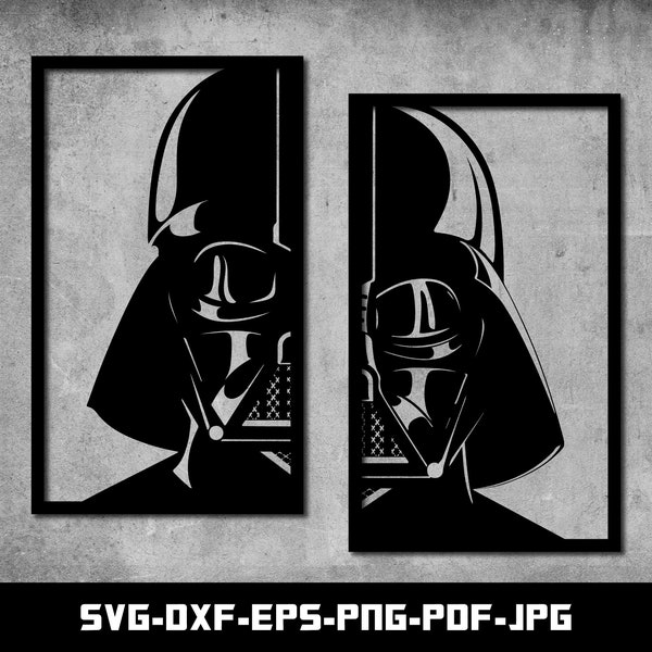 Darth Vader Faces Two Half, Star Wars SVG, DXF, Eps, Cut file for Cricut and Silhouette, Digital Download, Instant Download