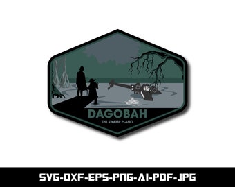 Star Wars Dagobah Planet, SVG for Dagobah Planet Stickers, EPS, PNG, Dxf..., Cut file for Cricut, Digital Download, Instant Download