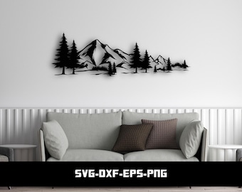 Minimalist Mountain SVG (Digital Download - dxf, eps, png)